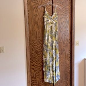 Gold and gray maxi dress